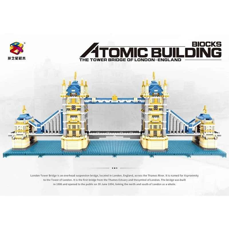 PZX9919 Мировая архитектура Башня Мост Лондона Кирпичи 3D Модель DIY Мини Алмазные