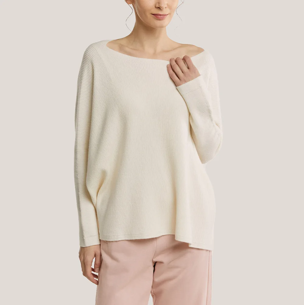 

Wide neck 2022 new winter wool loose sweater for pregnant women Black