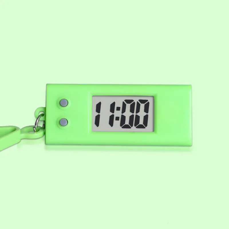 Keychain Electronic Oval Watch Digital Table Time Display Clock Hanging Keychain