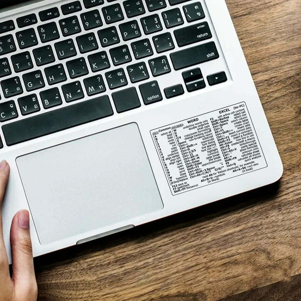 For Windows PC Computer Reference Keyboard Shortcut Sticker Adhesive Transparent Sticker for Laptop Desktop For Macbook Shortcut