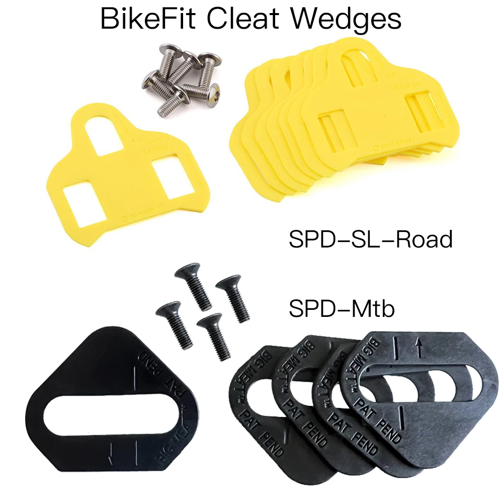 BikeFit Cleat Wedges for Shimano Road SPD-SL & MTB SPD ATAC SpeedPlay Crank Bros Cleats 8 pcs/Pack Bike Fitting