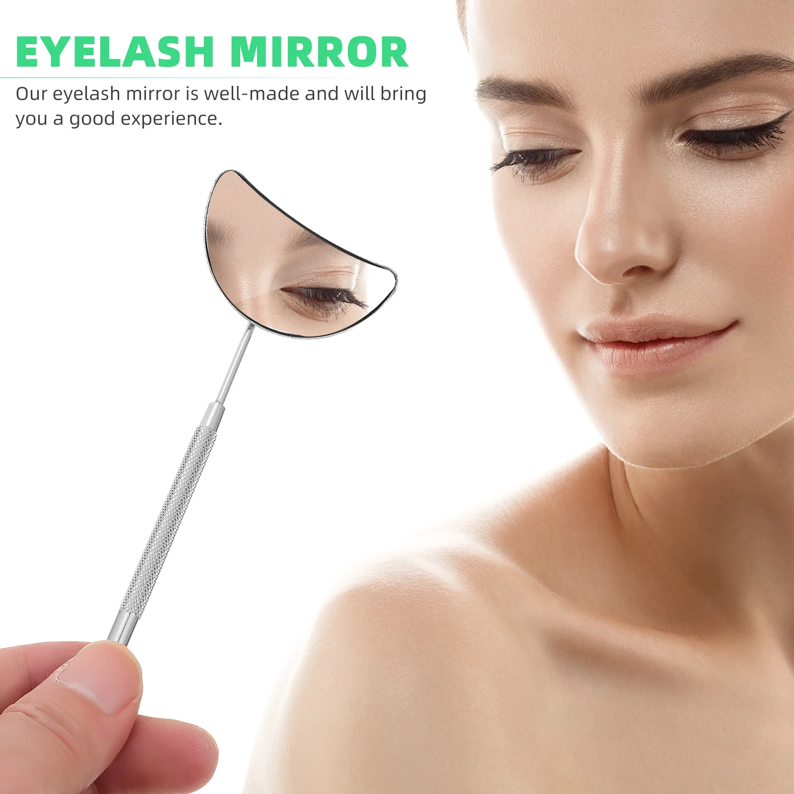 Lash Extensions Supplies Eyelash Inspection Mirror Grafting Makeup Tool Eyelashes 16X5X0.4CM Portable Beauty Salon Golden Glass images - 6