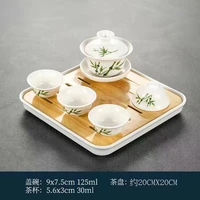 chinese tea cup set with tea tray hand painted white porcelain gaiwan for travel nice easy portablekettle tea pot