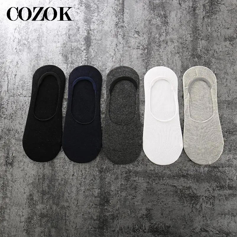 5 Pairs Spring Summer Men Cotton Boat Socks Short Striped Male Ankle Sock Low Cut Shoe Liner Invisible Slippers Non-Slip Meias | Мужская