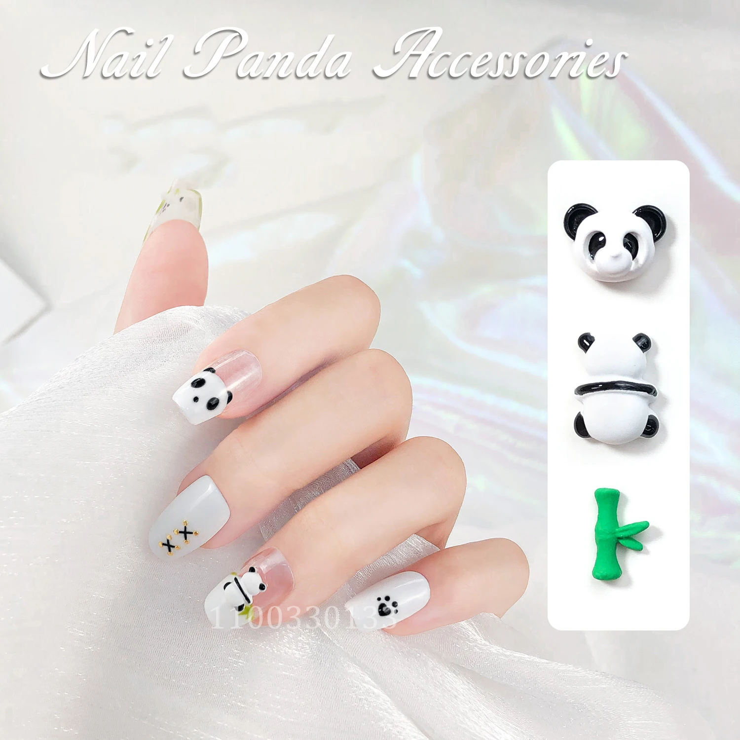 

Nail Chinese Panda Accessories Animation Style Cute Panda Bear Head Body Charms Manicure Bear Ornaments Nail Gel Decorations DIY