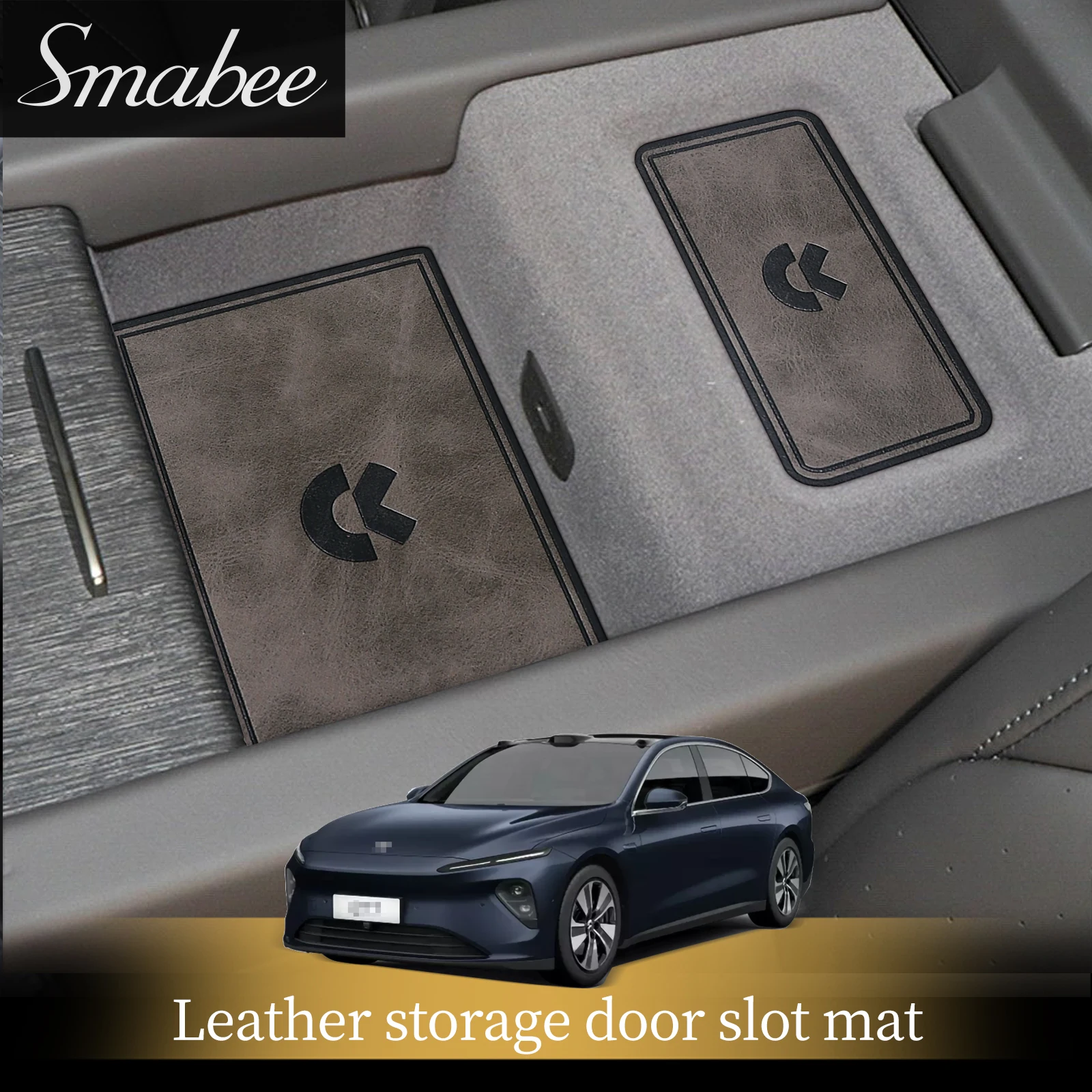 

Smabee Leather Gate Slot Mat for NIO ET7 2022 + Car Cortex Door Groove Pad Cup Holder Water Coaster Storage Interior Accessories