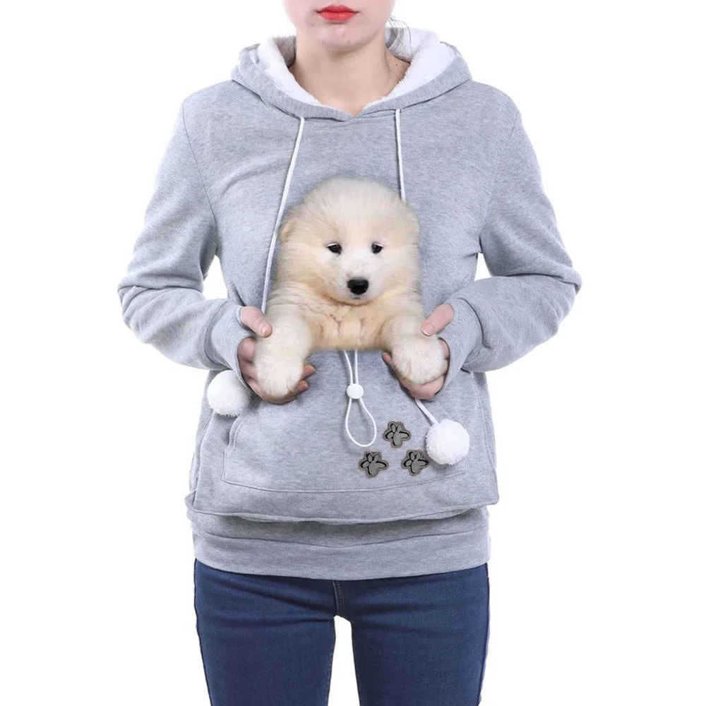 

Kawaii Fashion 2022 High Quality Cat Lovers Hoodies Ears Cuddle Pouch Dog Pet Hoodies For Casual Kangaroo Pullovers Sweatshirt