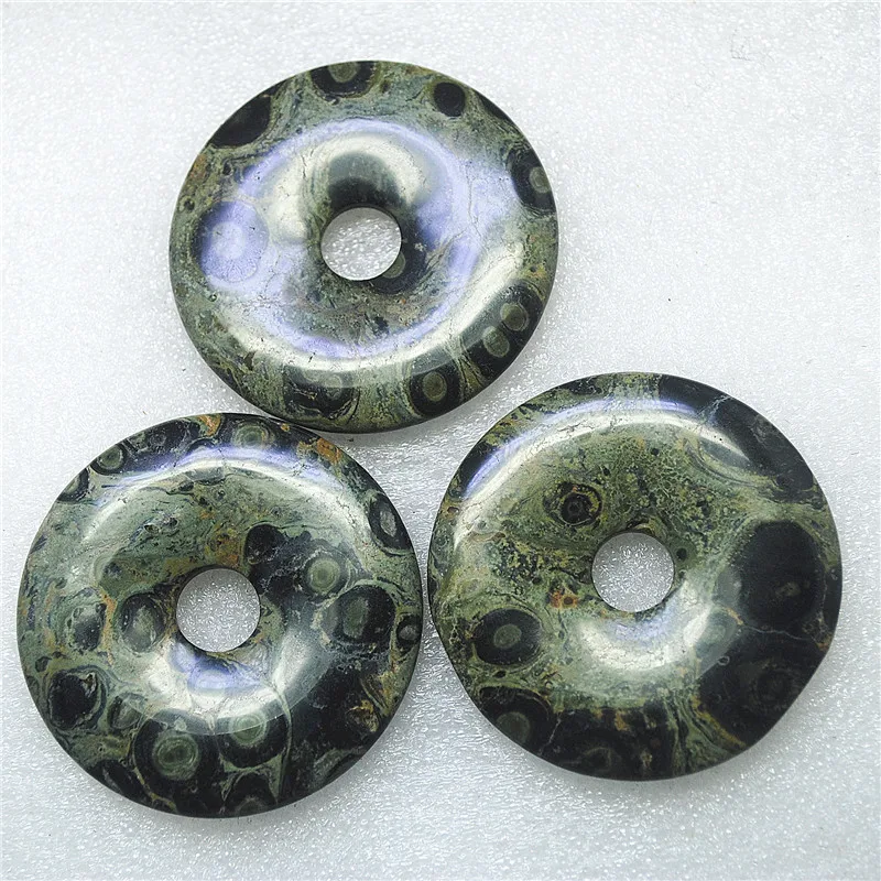 

2PCS Nature Kambaba Japsper Stone Pendants Donut Shape 30MM 50MM DIY Women's Jewelry Accessories Loose Items Free Shippings