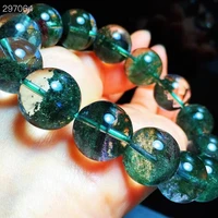 natural green phantom quartz round beads bracelet women men garden 16 5mm big size crystal phantom rare clear stretch aaaaaa