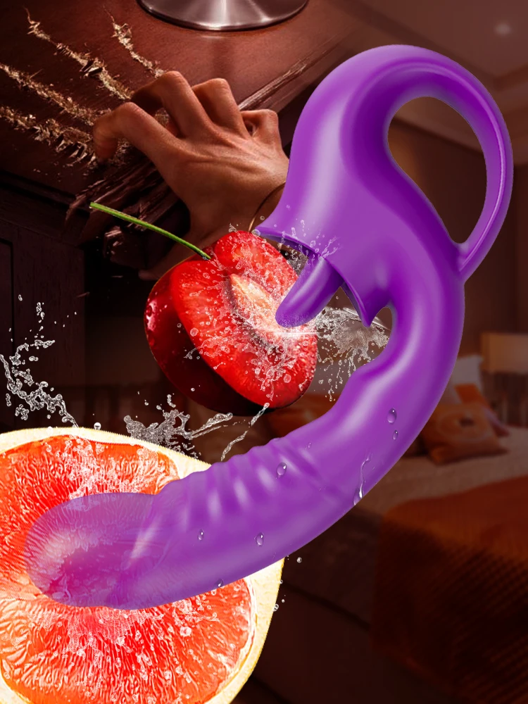 Tongue Licking G Spot Vibrator Female 20 Modes Swing Nipple Clitoris Dildo Multiple Stimulation Adult Goods Sex Toys for Women