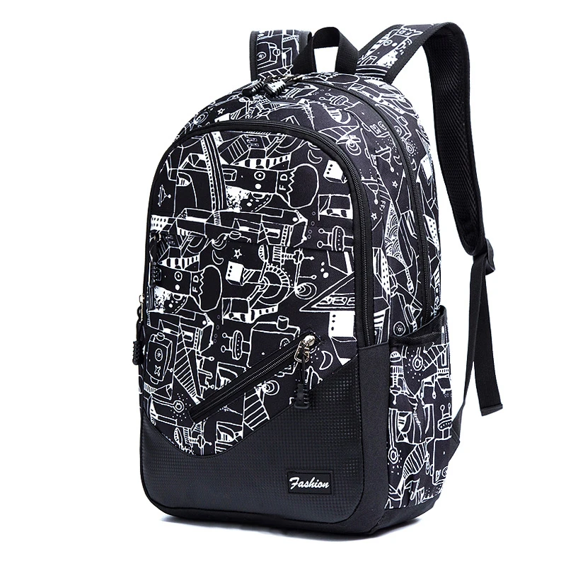 

New Teenage Nylon School Bag Children Large-Capacity Printing Schoolbag Orthopedic School Backpack For Boys Girls Laptop Bagpack