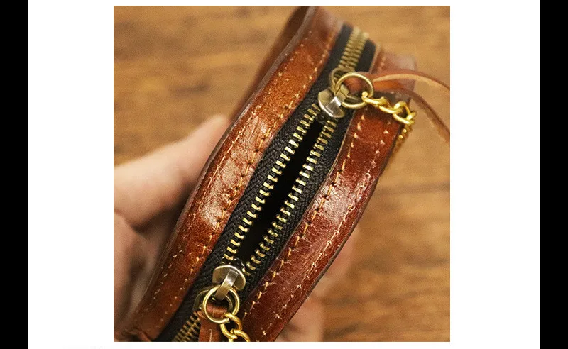 Retro fashion luxury designer natural real leather men ladies round coin purse everyday outdoor summer hot sale mini money bag