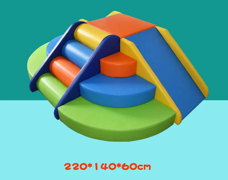 Фото Игровой комплекс Moetry Colorful Design для помещений: мягкий игровой комплекс с пенопластовой горкой для детей, сенсорная комната для игр №2