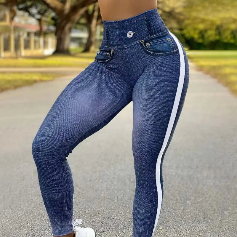 

Jeans 3D Print Women Pants Push Up Running Sports Leggings Slim Pants Female Casual Trousers Fitness Sexy Legging