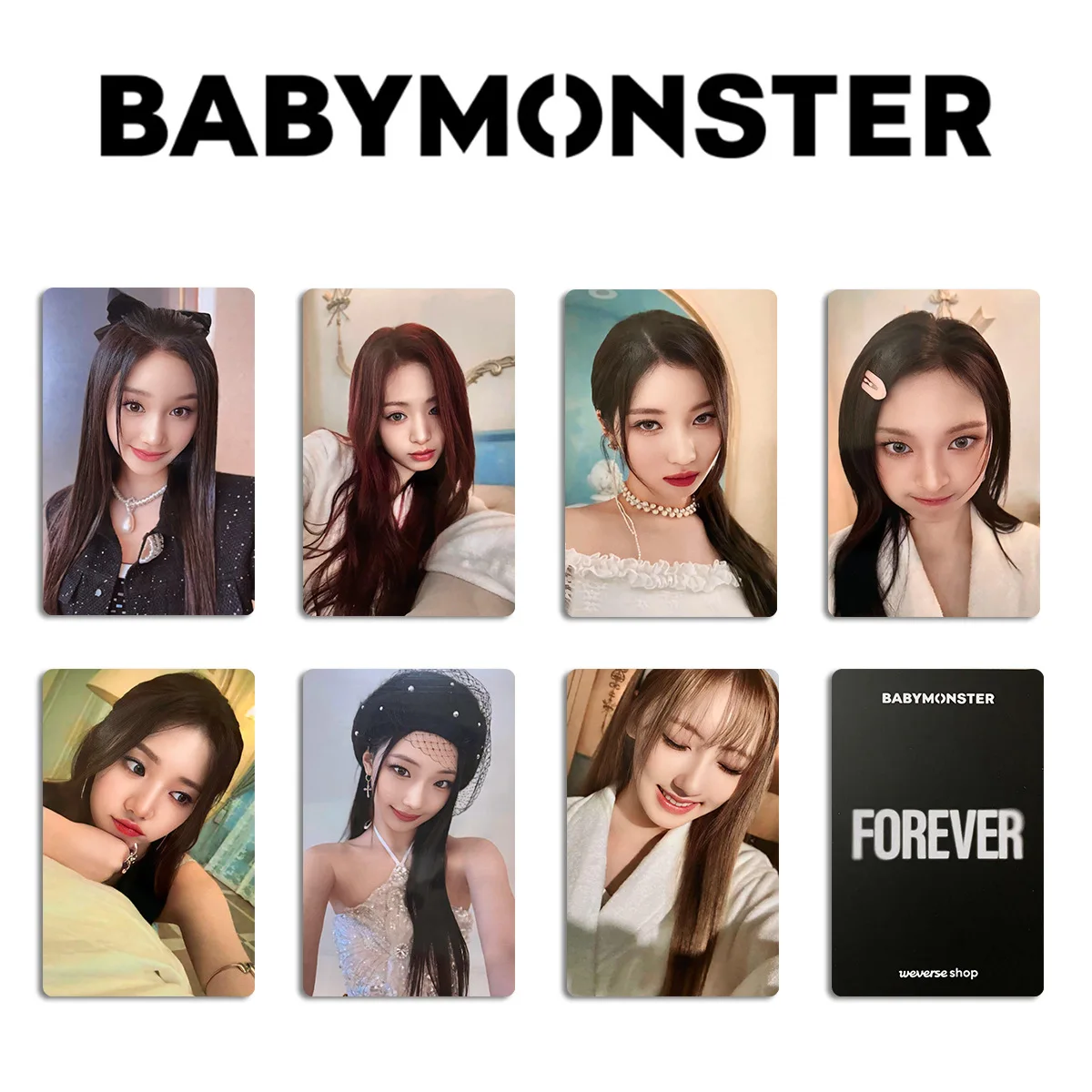 7 шт./компл. Kpop BABYMONSTER WVS карта двухсторонняя печать специальная ЛОМО карты ANYEON RUKA