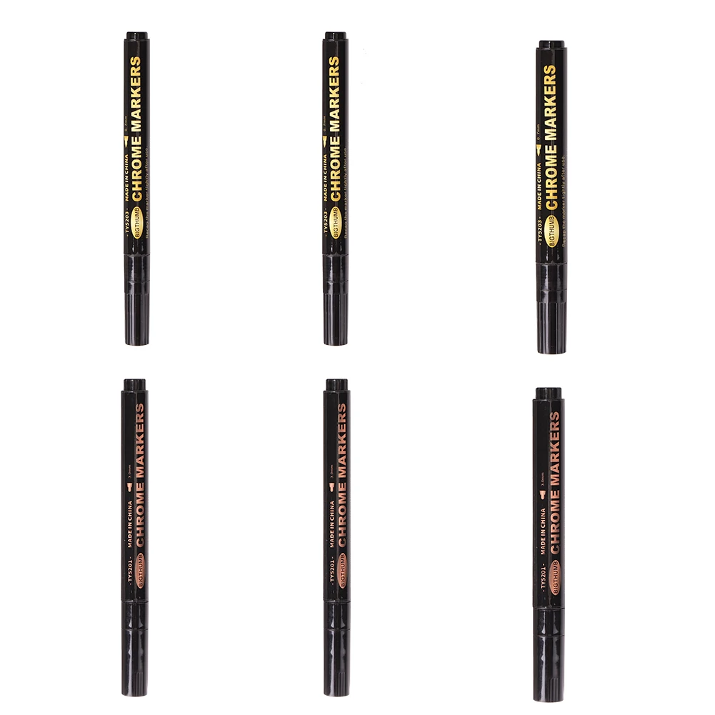 

Silver Gold Mirror Marker Pen Liquid Paint Pen Marker Set for Smooth Surfaces Glass School Office Stationery Student Accessories