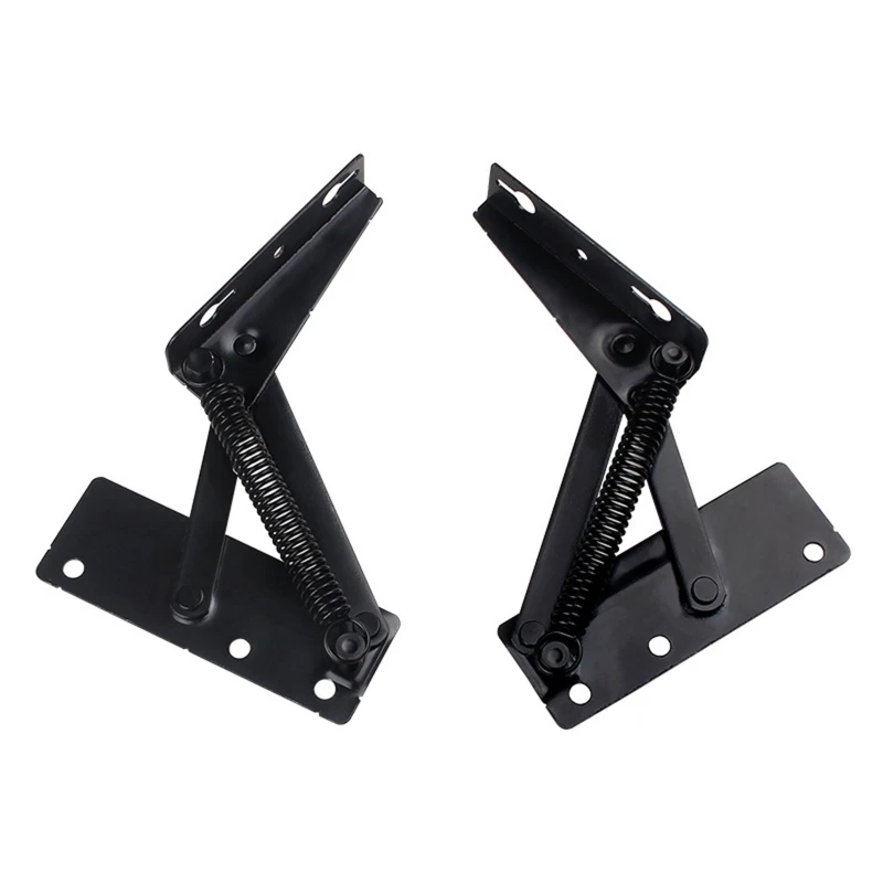

2 Pcs Black Sofa Hinge Furniture Hinges Multifunctional Supporting Spring Hinges For Support Sofa Headrest Storage Box