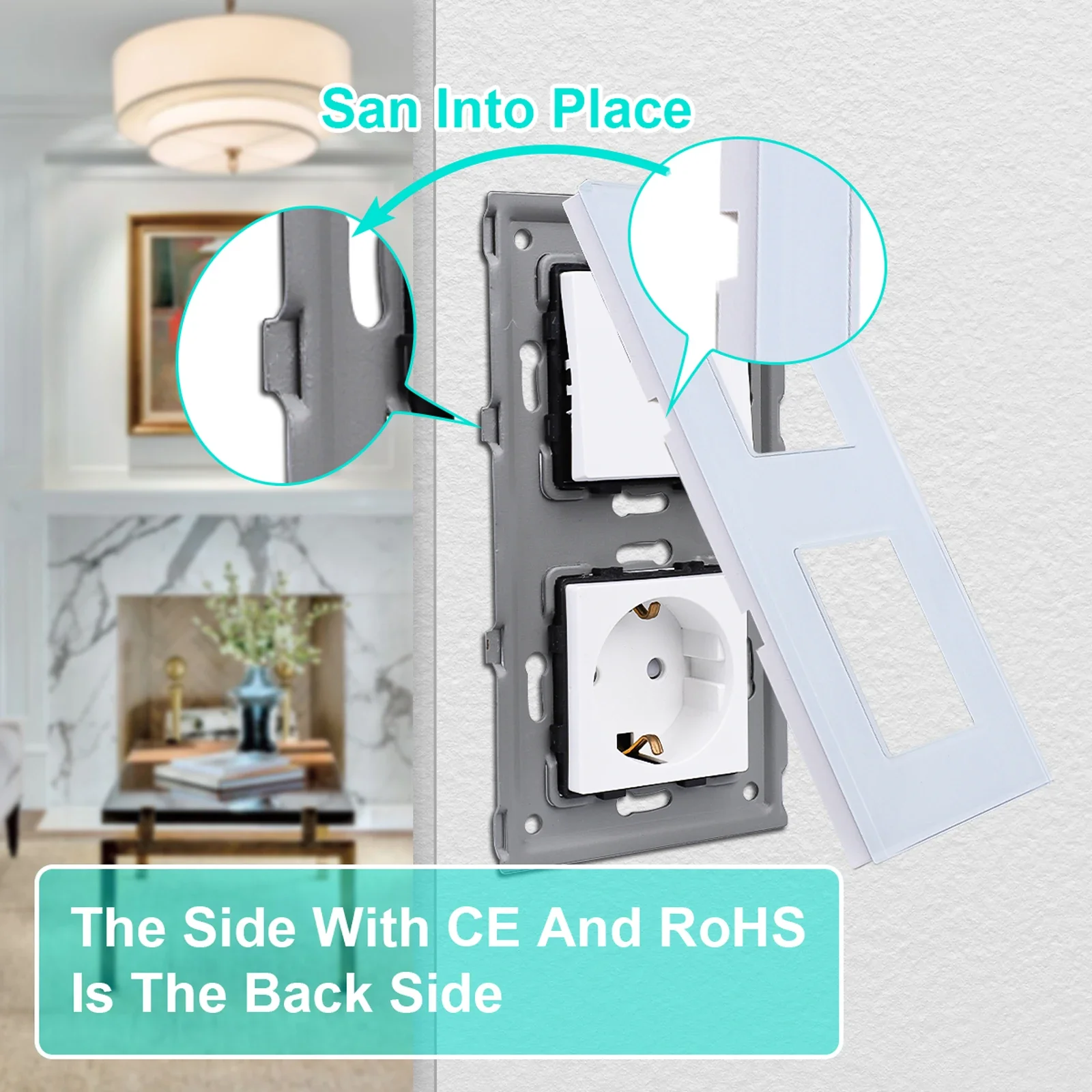 Переключатель Bingoelec для лестницы настенный Стандартный кнопочный переключатель