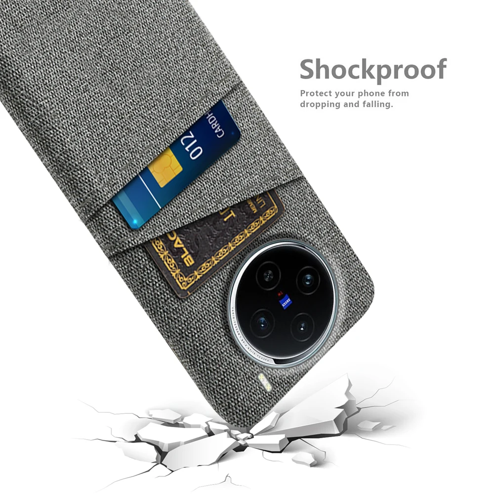 Для Vivo X100 Funda Роскошный тканевый чехол с двумя картами для VIVO 5G Бизнес-чехол vivo 6 78
