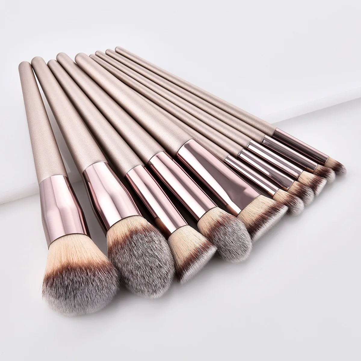 

10/14pcs Champagne makeup brushes set for cosmetic foundation powder blush eyeshadow kabuki blending make up brush beauty tools