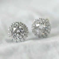 925 earrings stone diamond gem jewelry stud earring for women silver 925 jewelry wedding aros mujer oreja earrings orecchini