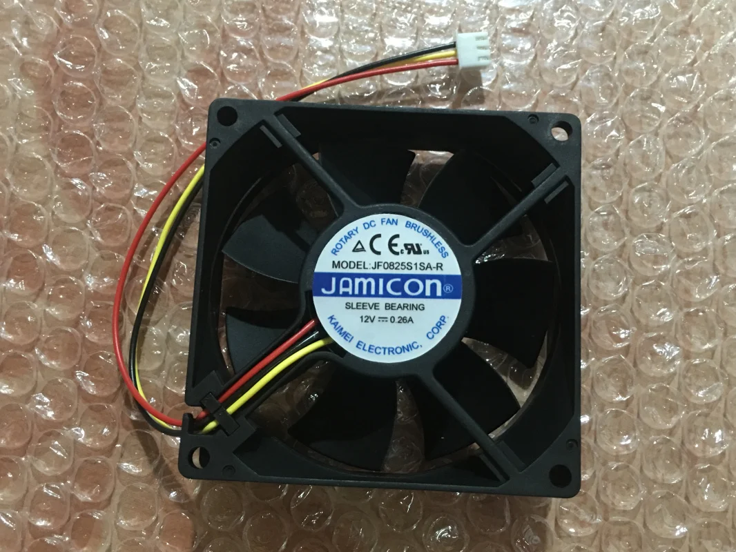 

JAMICON JF0825S1SA-R DC 12V 0.26A 80x80x25mm 3-Wire Server Cooling Fan