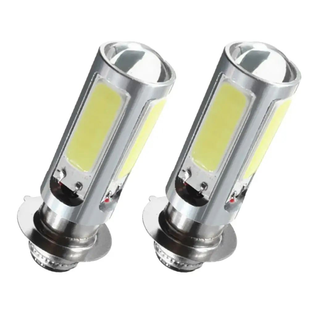 

2x H6 P15D COB LED Motorcycle ATV Headlight Fog Light Bulbs 6000K White