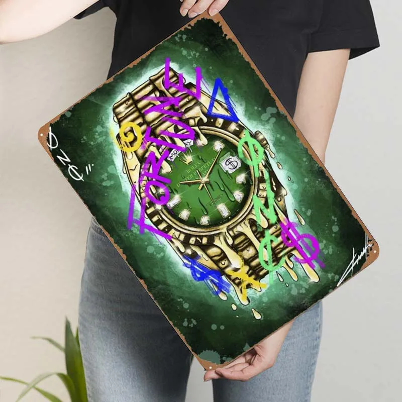 ROLEXXX жестяной знак часы металлический постер украшение в виде кофейного угла