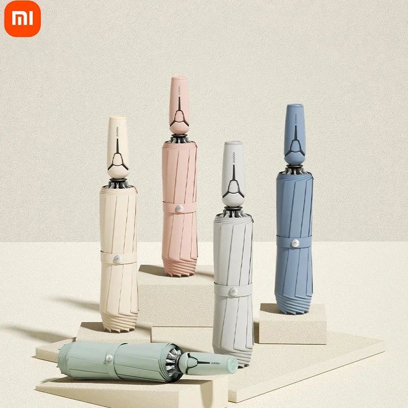 Автоматический складной зонт Xiaomi с реверсивной полосой большой деловой Зонт