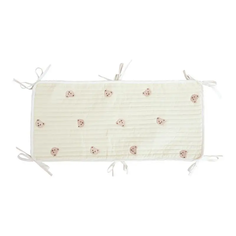 

Crib Bumpers Padded Crib Liner Crib Bumper Pads Bear Double Crepe Protect Children's Feet Good Air Permeability For Kids Cribs