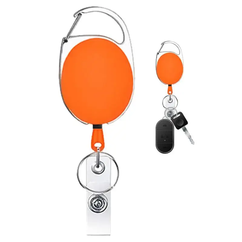 

Выдвижной брелок-держатель для ключей, брелок для ключей, кольцо-зажим из цинкового сплава, бейдж, держатель для удостоверения личности в катушке для большого роста
