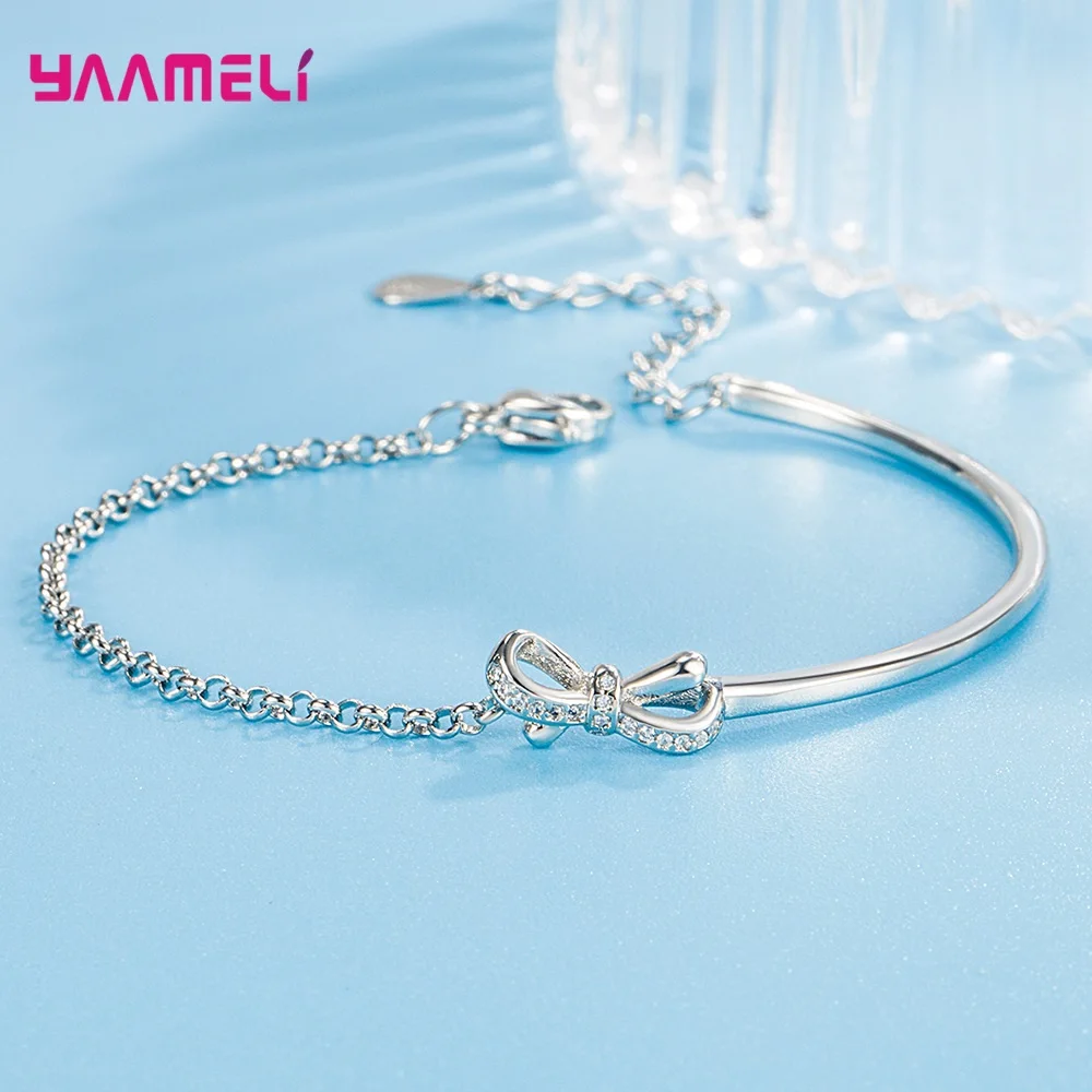 925 серебряные ювелирные изделия Стразы AAA циркониевые браслеты Новые модные с