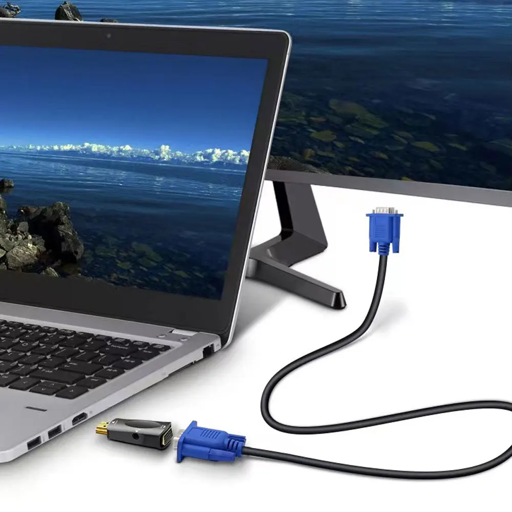 HDMI-совместимый кабель-переходник VGA конвертер папа-мама разъем 3 5 мм аудио HD 1080P