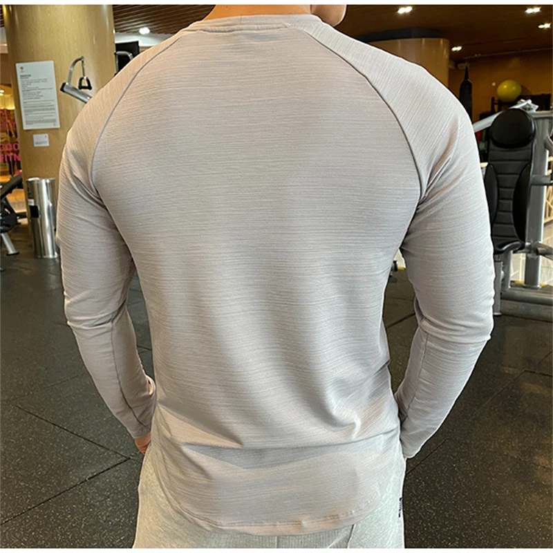 Men's Sports Fitness Shaper Long Sleeve Tops Autumn Compression Quick Dry Tight Sweatshirt Outdoor Gym Training Casual T-Shirts