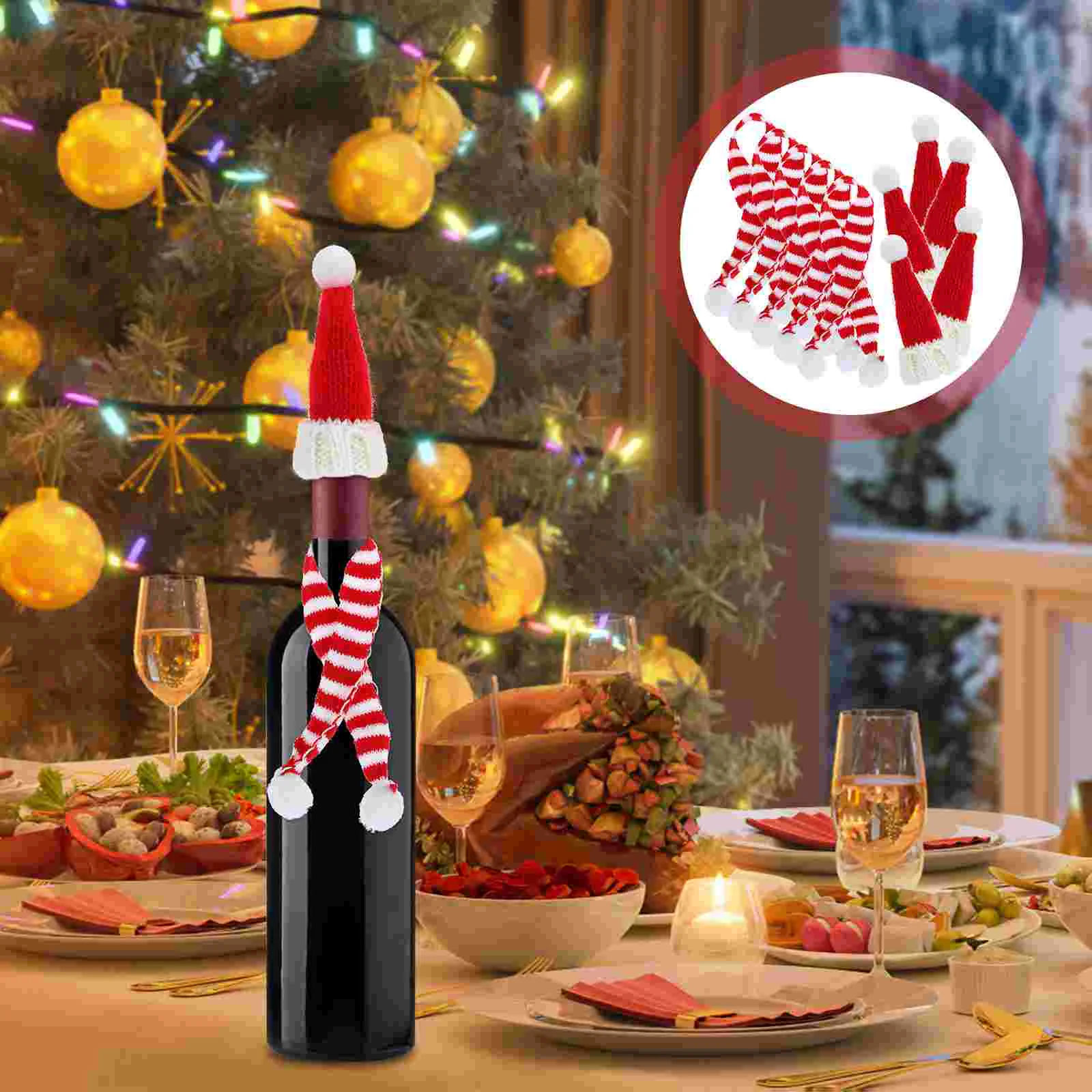 10 шт. шляпа Санты мини-рождественский декор для бутылок принадлежности рукоделия