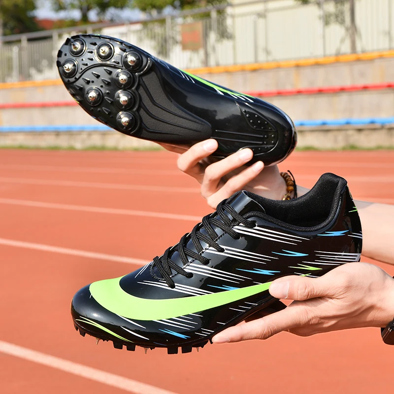 Professional Men Women Cleats Track and Field Shoes Running Shoes Long Jump Sports Shoes Training Sneakers