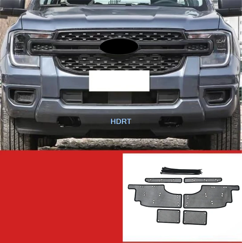 

Стайлинг автомобиля, передняя гоночная решетка, экран от насекомых, сетка от насекомых, защитная сетка, декоративные аксессуары, часть для Ford Ranger T9 2023 +