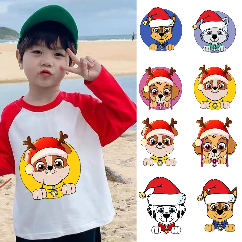 PAW Patrol Iron on Patches Cute Cartoon Heat Transfer Stickers Fashion Kawaii DIY Clothes Boys Girls Bags Decals Gifts