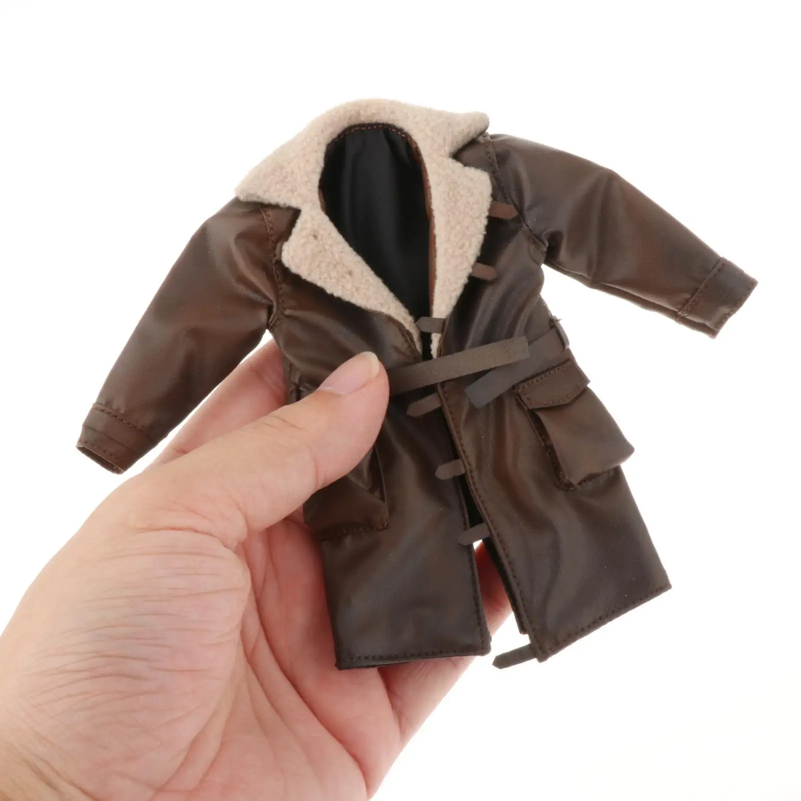 

1:10 Trench Coat Handmade Doll Clothes Costume Miniature Clothing for Male Female Soldiers Figures Dress up Doll Model Accs