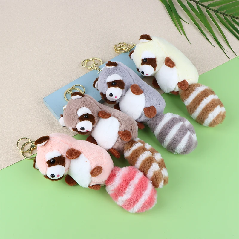 

Аксессуары для сумки, плюшевая подвеска, изысканный плюшевый брелок, плюшевая подвеска енота, мягкие игрушки-животные, плюшевый брелок енота