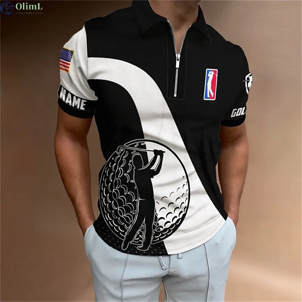 

NEW Men's Solid Color Polo Shirt Short Sleeve Turn-Down Collar Zipper Polo Shirt&for Men Casual Streetwear 2022 Summer Male Tops