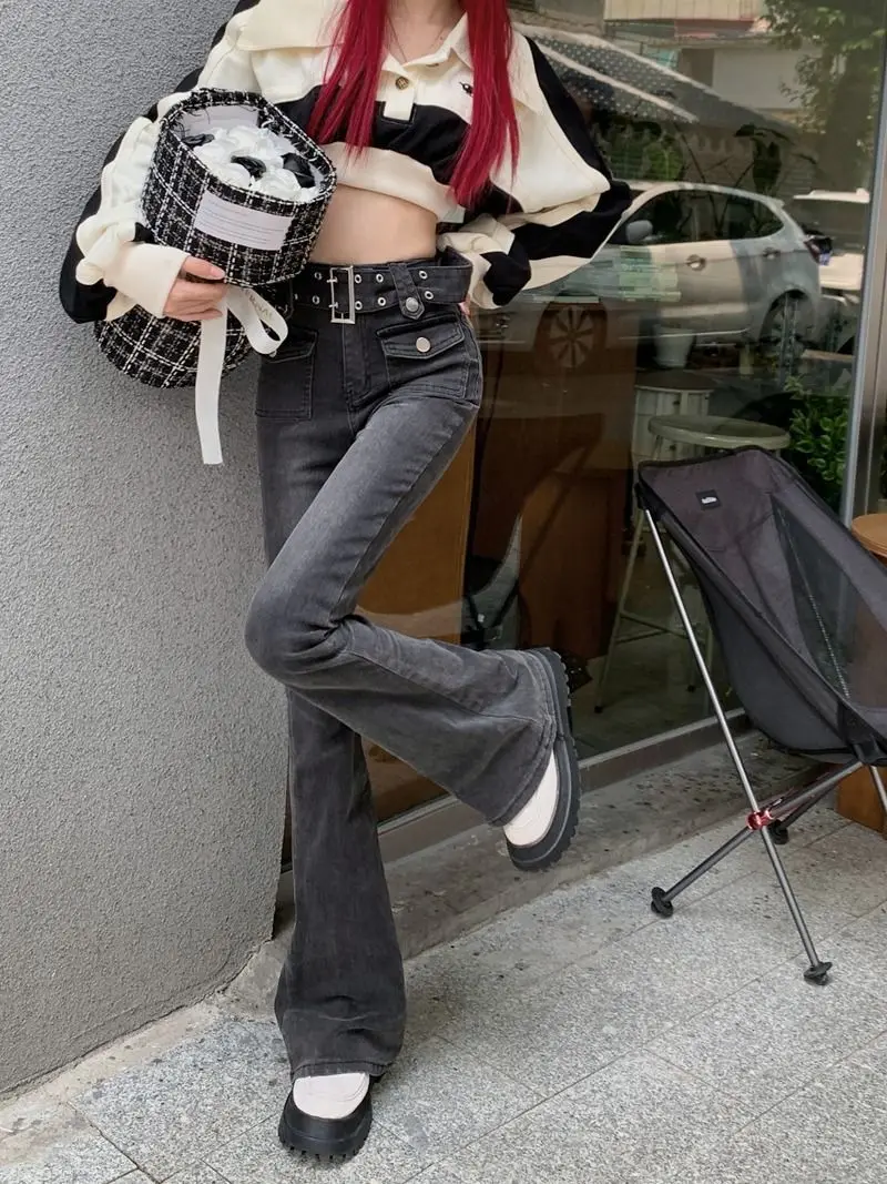 Oversized Spicy Girls High Waist Skinny Jeans Women's Spring and Autumn New Black Fleece Covering Slim Pants Micro