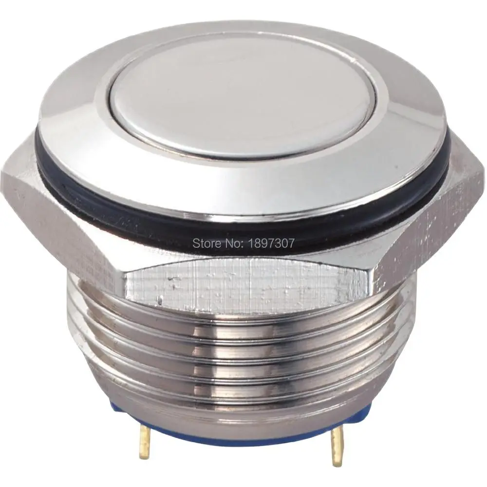 

16 мм выкл/(ВКЛ) 48 В/пост. Ток 2 а паяльная клемма никелированная латунная Кнопка антивандальный переключатель