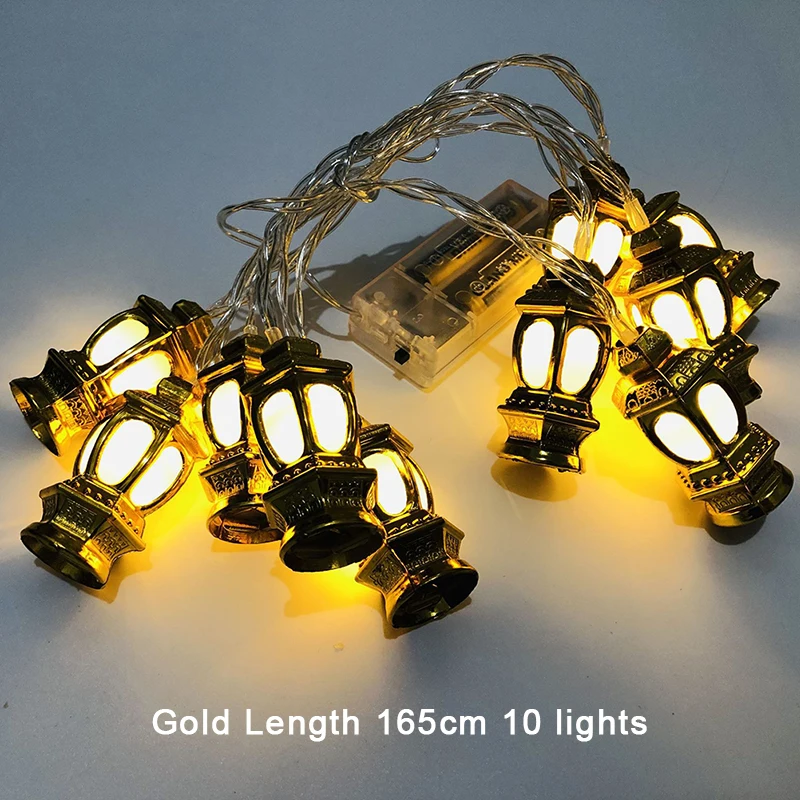 

Ramadan Decoration Golden Lantern LED String Lights Ramadan Kareem Decor Islamic Muslim Festival Gift Eid Mubarak Party Supplies