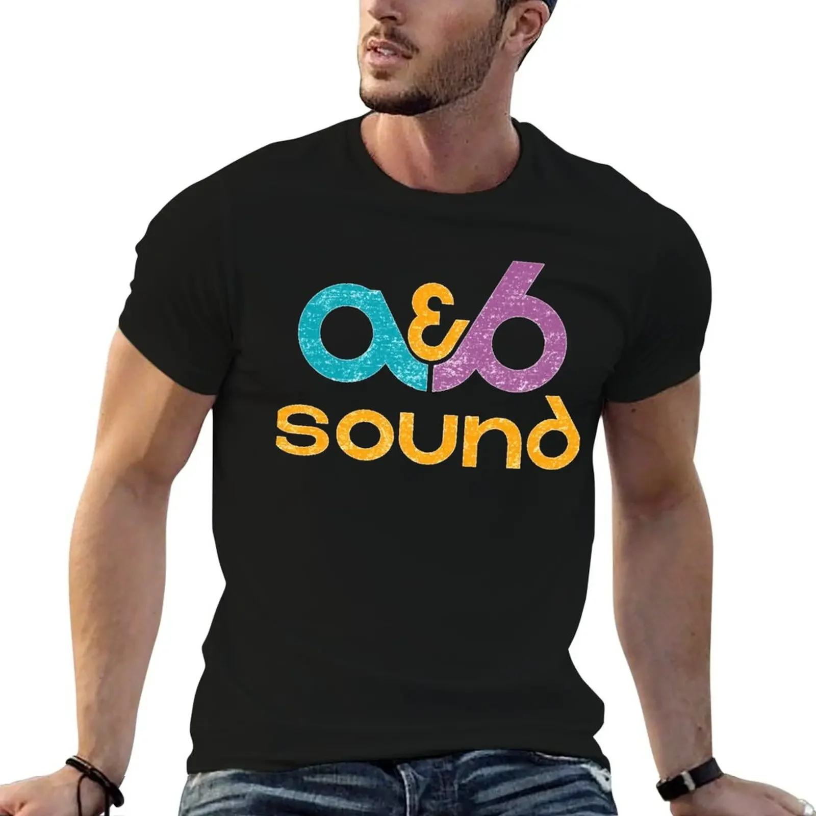 A&ampb sound (ношенная) [Roufxis-Rb] футболка рубашка на заказ рубашки оверсайз с рисунком