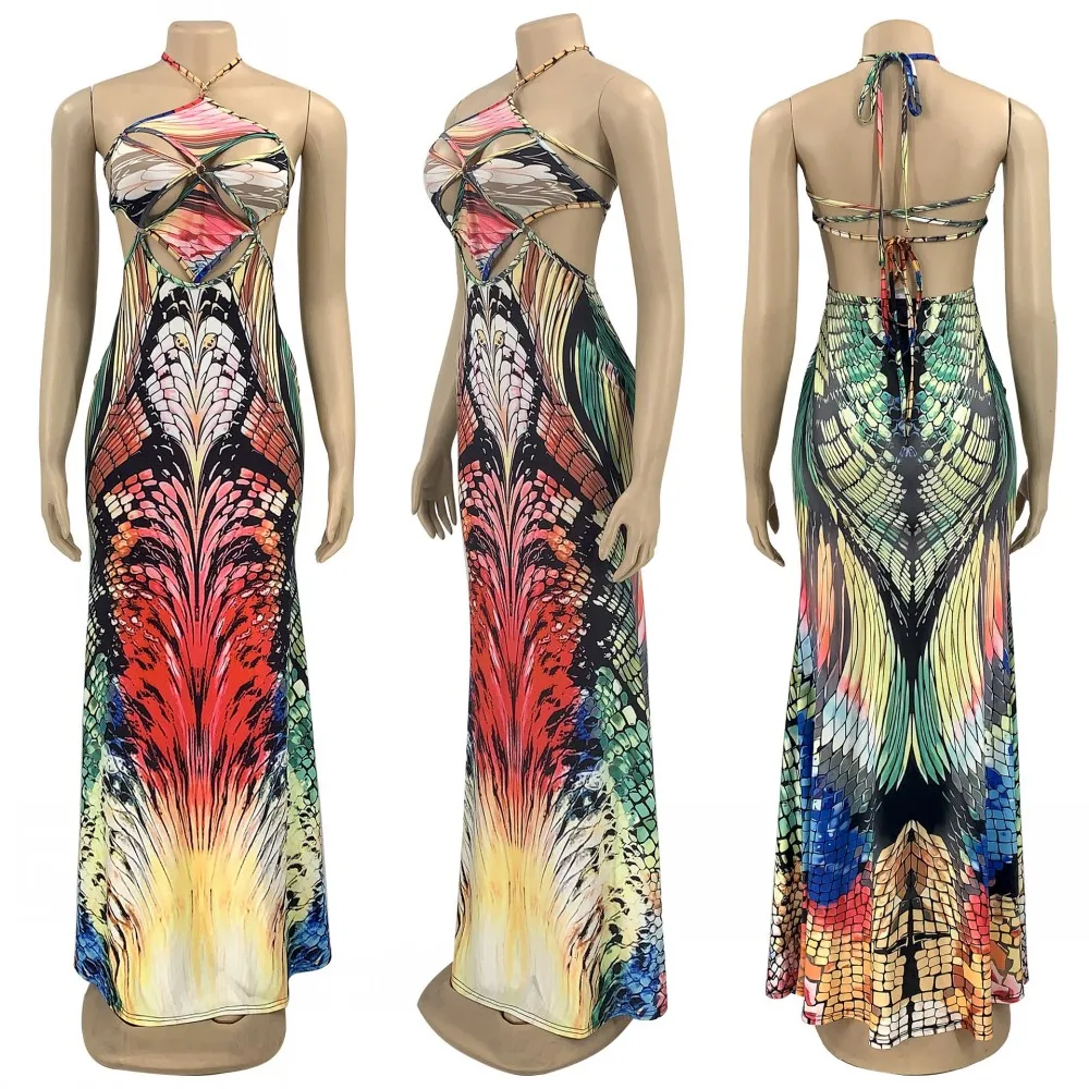 Сексуальное женское платье в африканском стиле юбка-годе длинная юбка с принтом