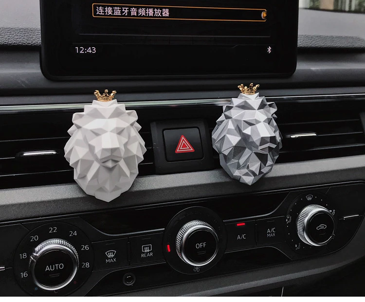 

Car Perfume Air Freshener Creative Diffuser Stone Lion Head Shape Air Conditioning Outlet Perfume Clip Car Interior Accessories