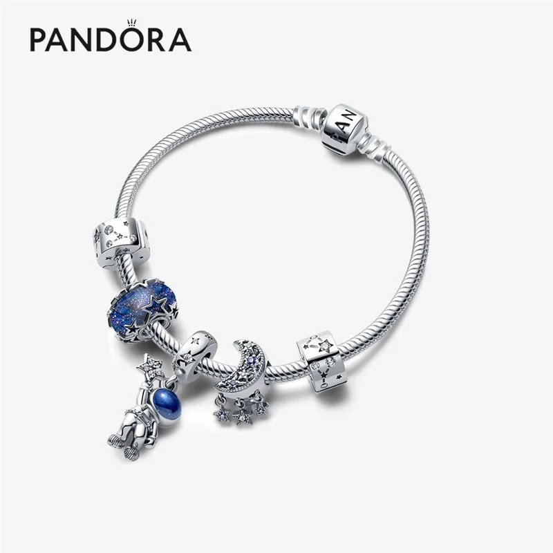 2022 Pandora модный браслет из драгоценных камней Стерлинговое Серебро с бусинами