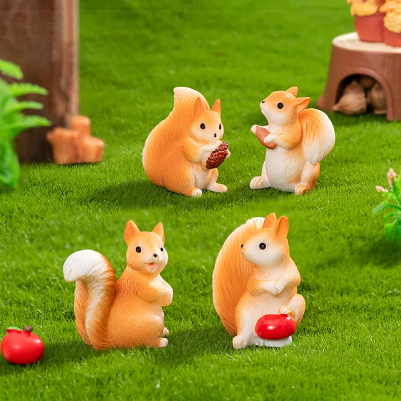 Милая смоляная мини-фигурка белки сосновые шишки кавайные аксессуары украшение