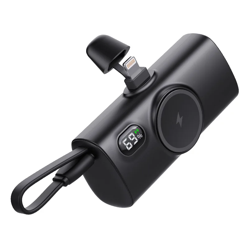 Мини-портативное беспроводное зарядное устройство (Power Bank) 5000 мАч для Apple Watch, iPhone 16, 15, внешний аккумулятор для Samsung, Huawei, Xiaomi (art.: 3920d87ec2e57) - 3920d87ec2e57